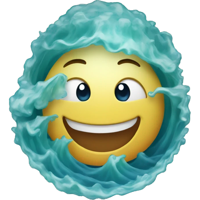 An ocean with a smiling face in the middle emoji