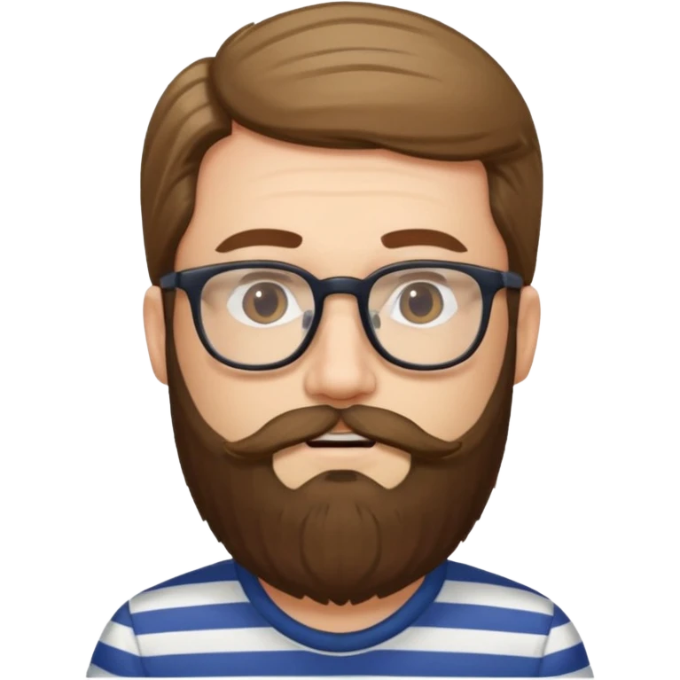 glasses man with long beard and striped shirt emoji