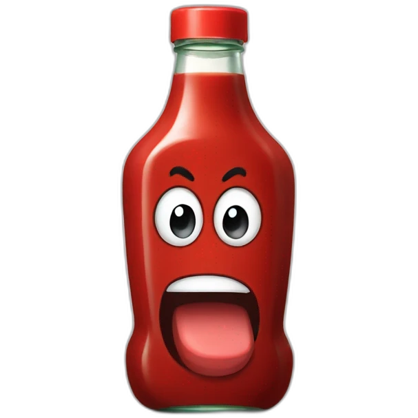 Angry bottle of ketchup emoji
