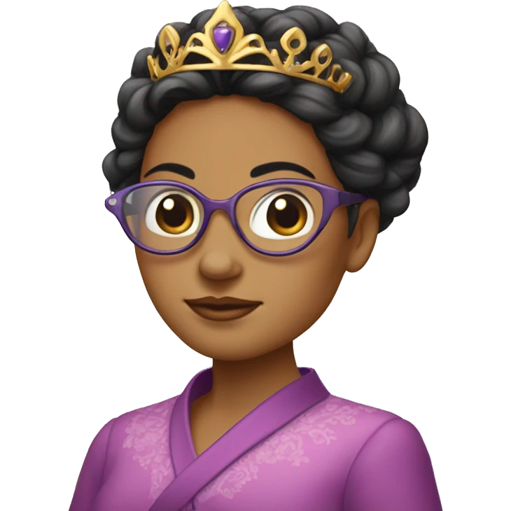 Princesse avec des lunettes rondes et de l’acné  emoji