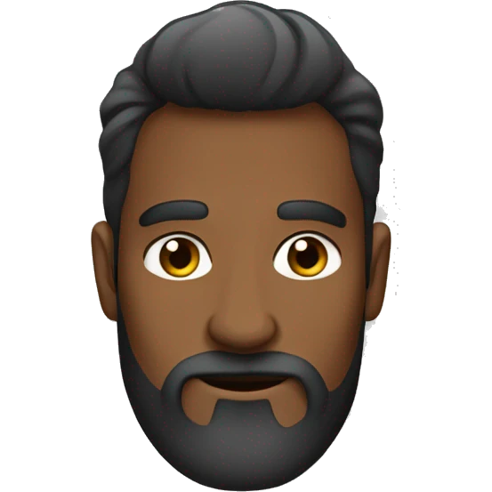 calvo con barba negra larga emoji