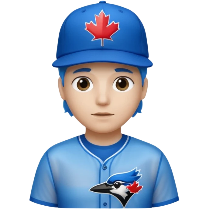 a see throug top of a roty that has a brain that you can whering a 67 shirt and a toronto blue jays hat emoji