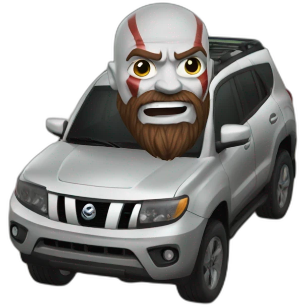 Kratos sur une voiture emoji