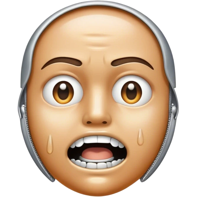 Sweating face with zipper mouth emoji