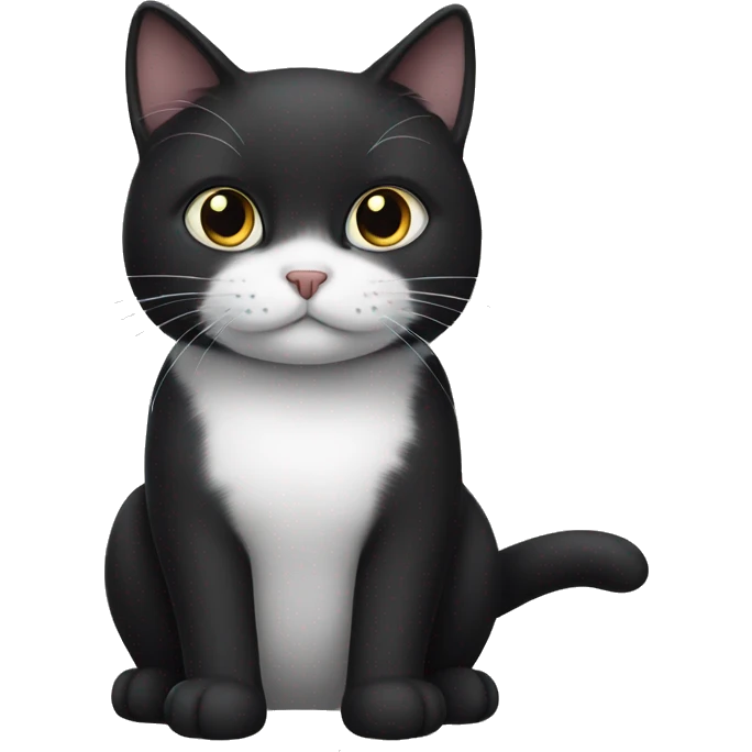 a black and white cat with black chin and a black cat together emoji
