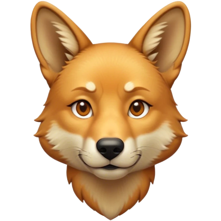 Cinematic Noble Dingo Portrait Emoji, Poised and regal, with a lean, agile build and a short, sandy-tawny fur that speaks of the wild outback, deep-set soulful amber eyes and alert ears, Simplified yet sharp and sophisticated features, highly detailed, glowing with a soft, dignified glow, high shine, intelligent and resourceful, stylized with an air of untamed elegance, focused and attentive, soft glowing outline, capturing the essence of a watchful and confident wild canine, so majestic it feels as though it could trot out of the screen with effortless authority! emoji