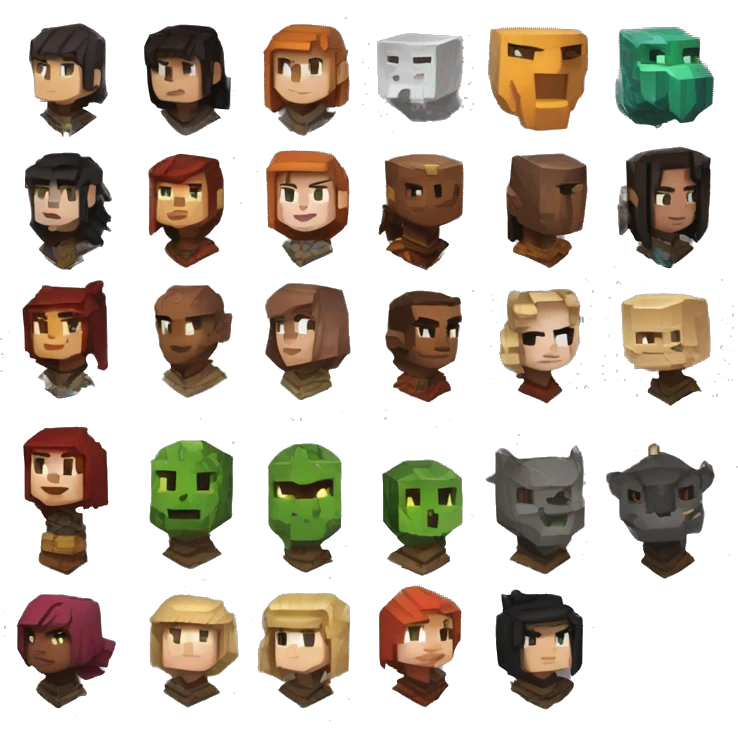 Minecraft style of dungeons and dragons characters  emoji