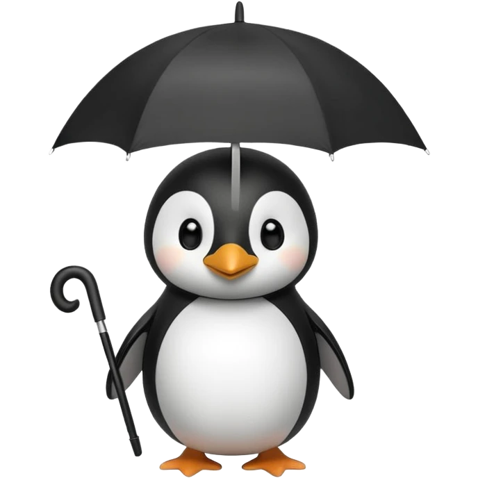 Penguin with polka-dot umbrella emoji