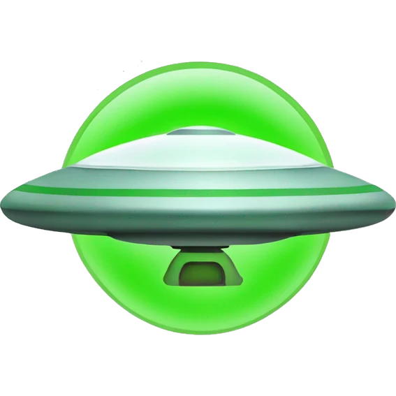 ufo flying saucer beaming up a green check mark emoji