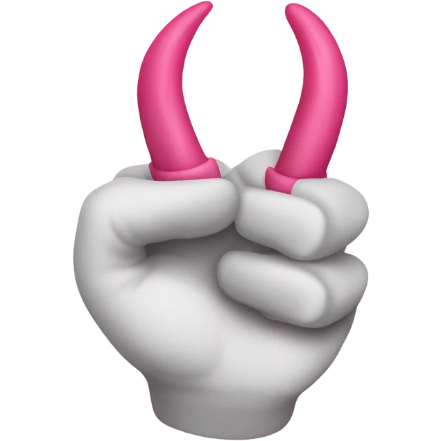 “Devil horns” with a pink bandage on the thumb  emoji