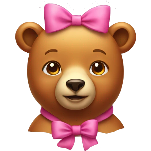 A bear with honey with a pink bow on its head emoji