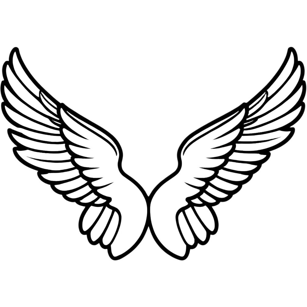 elegant white angel wing emoji