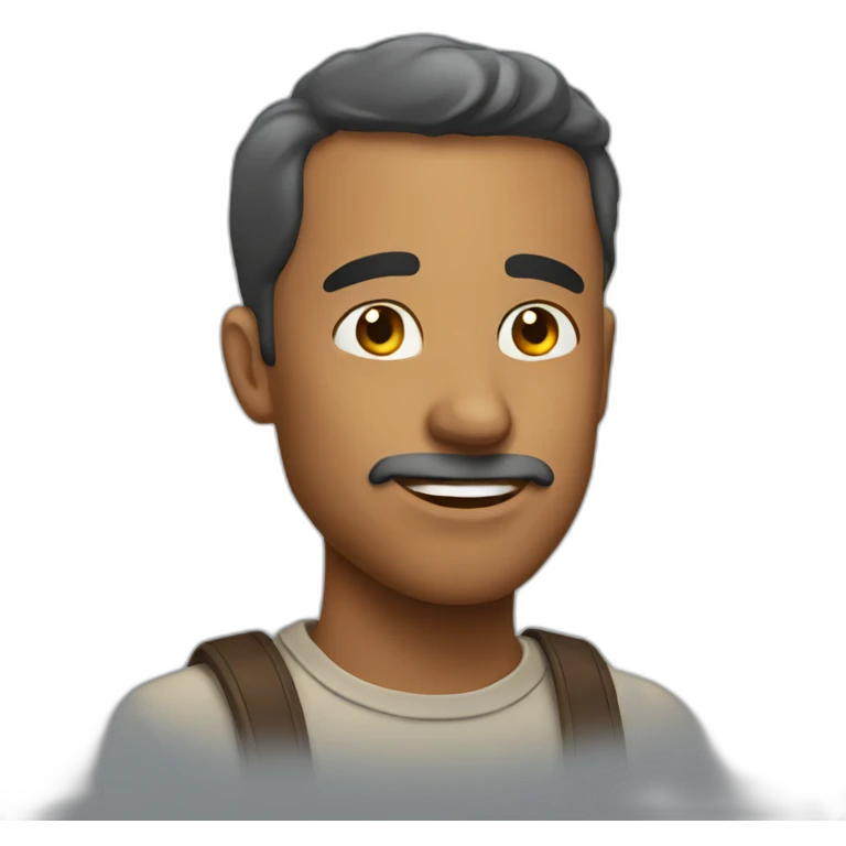 man feeling content emoji
