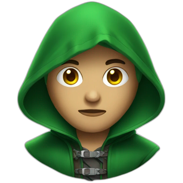 Green hooded assassin emoji
