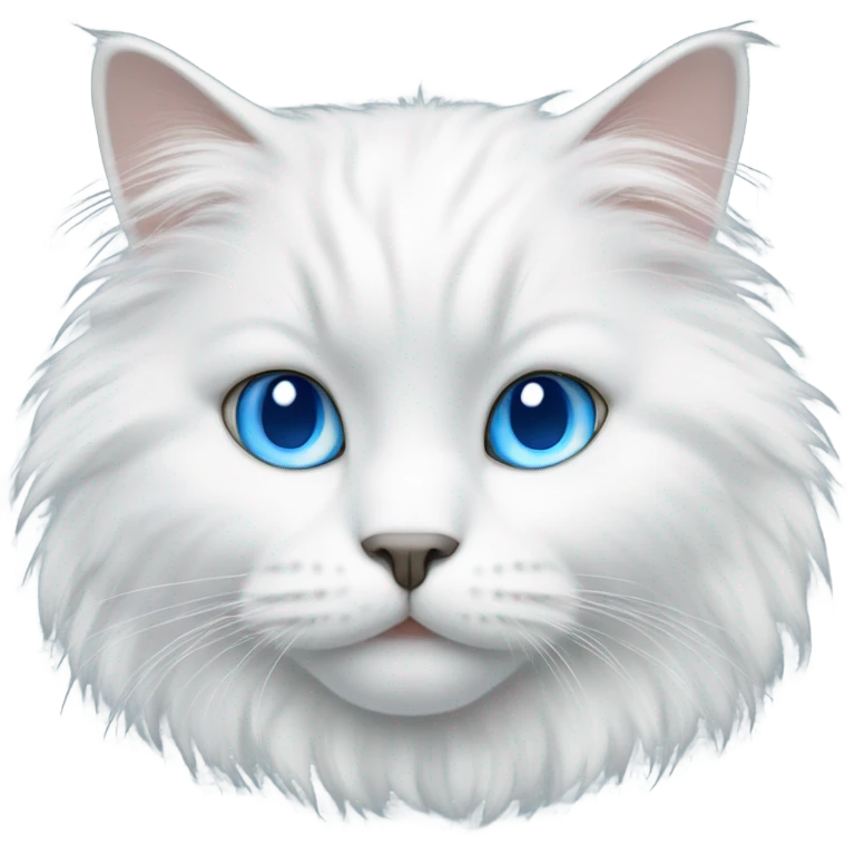 fluffy white cat with blue eyes  emoji