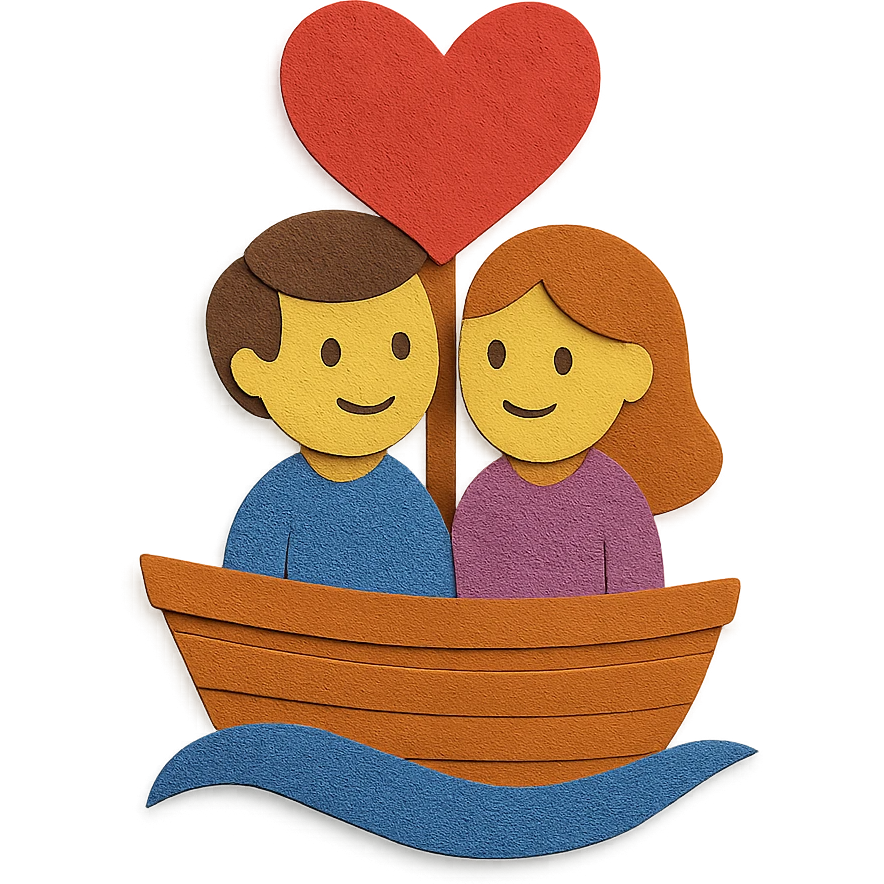 couple in love on a ship emoji