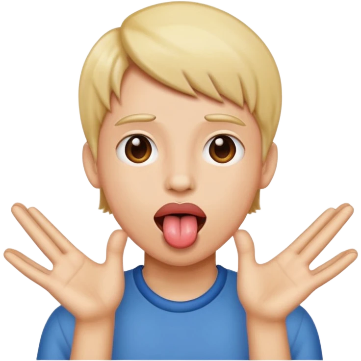 tounge out with hands to the side  emoji