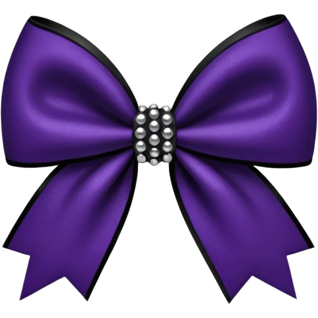goth bow with velvet texture, deep purple and black, silver studs, dramatic shadows emoji