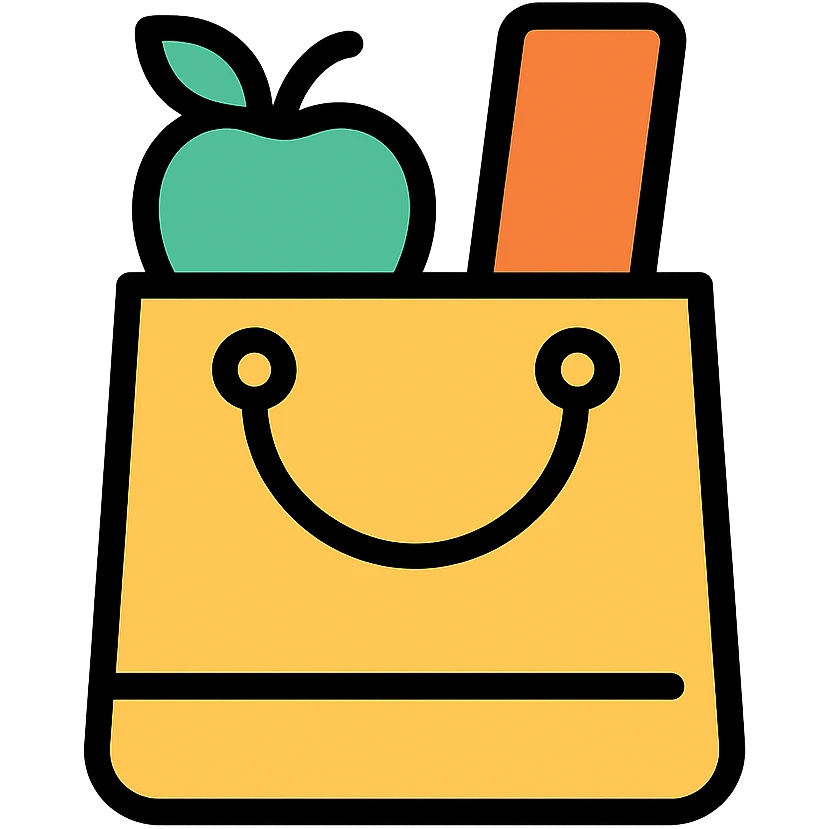 colored icon of a shopping bag representing goods emoji