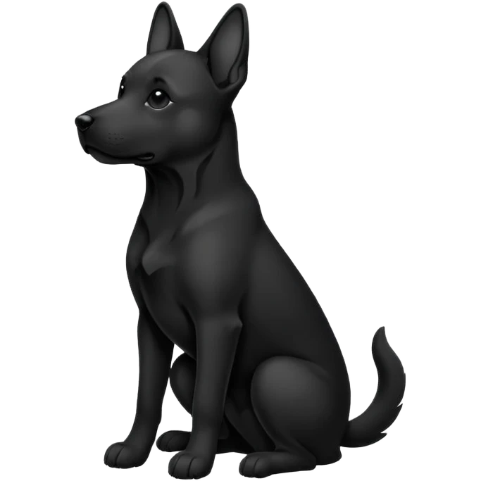 dog silhouette sitting with a raised paw emoji