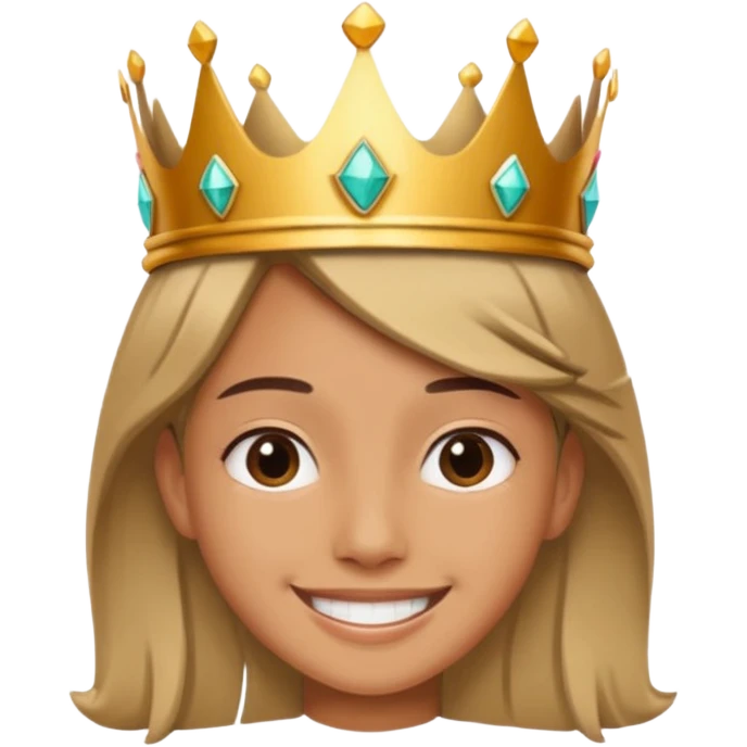 A stylish teen wearing a hand-crafted crown for fun. emoji