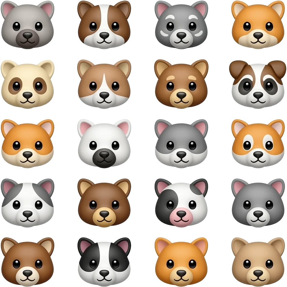 mane aav 50 aenimal face aap transparent background png ma emoji