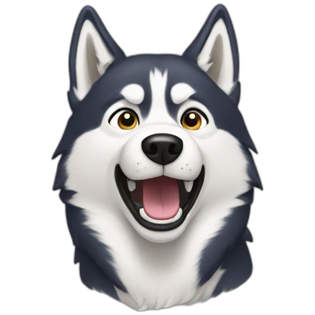 husky howling emoji