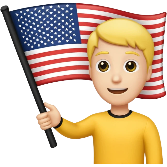 Black and yellow American flag emoji