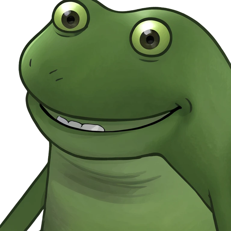 pepe the frog with a big grin emoji