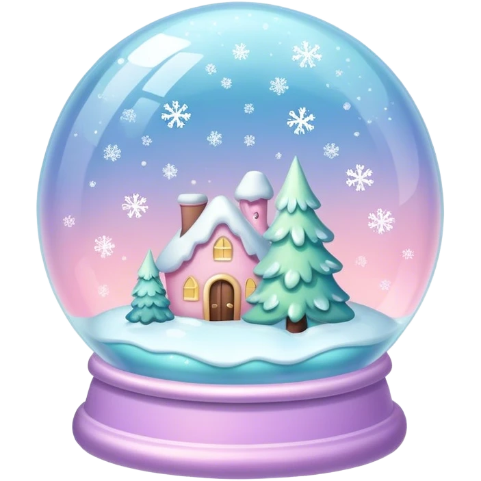Pastel melted snow globe emoji