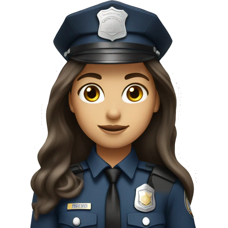 Brunette Long Hair Girl Police Officer  emoji