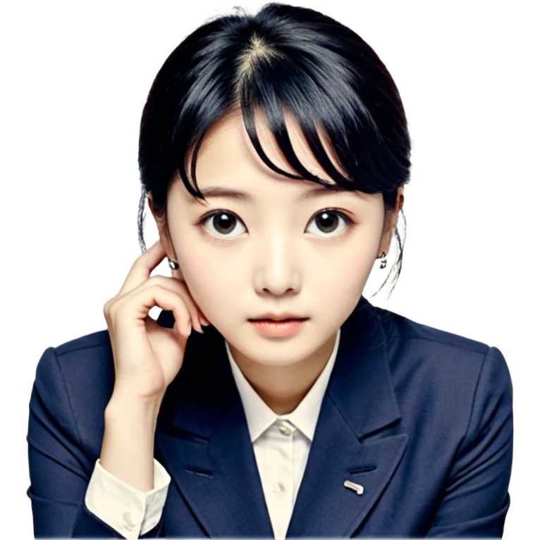 검정머리에 책읽고있는 여자. 해줘. 그리고 그 책으로 얼굴 반은 가린듯한 emoji