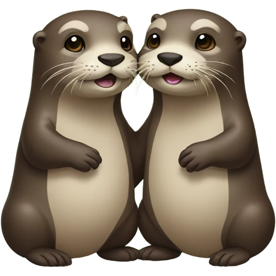 two otters holding hangs emoji
