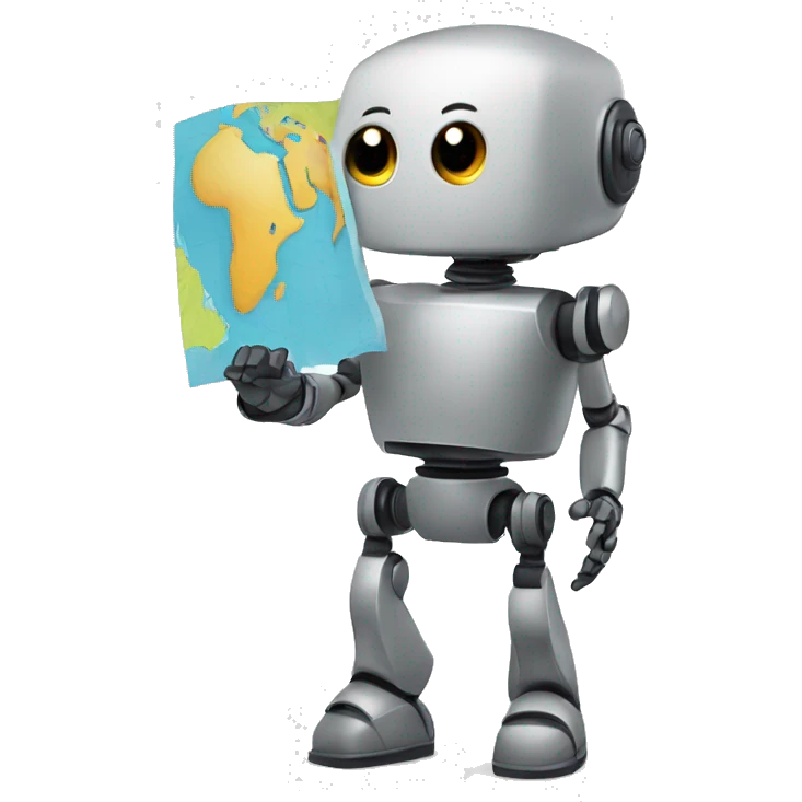 Robot with map in his hand emoji