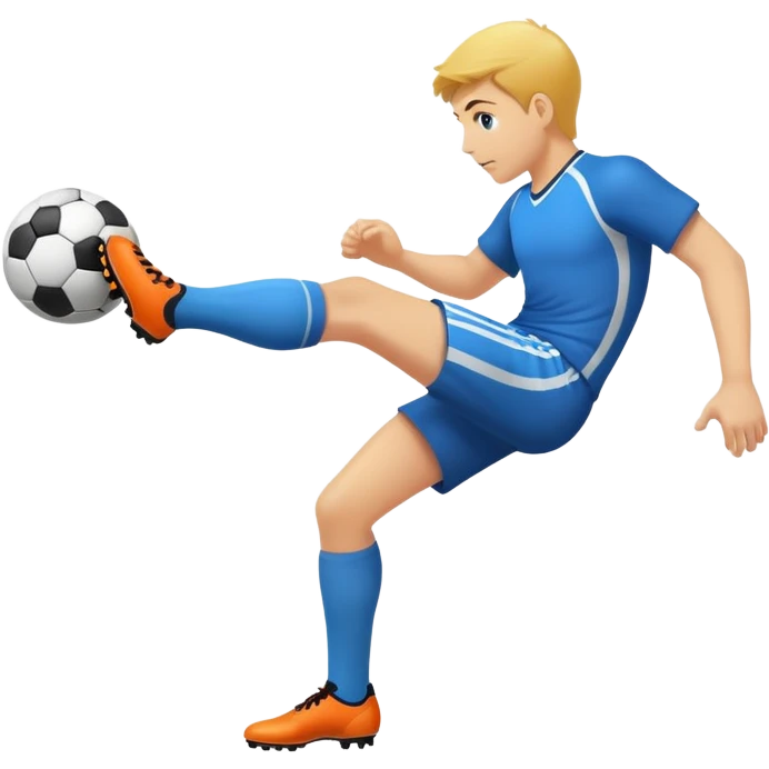 foot kicking a ball, fun and dynamic emoji