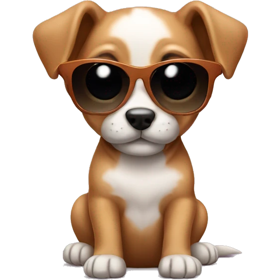 Cute puppy in sunglasses  emoji