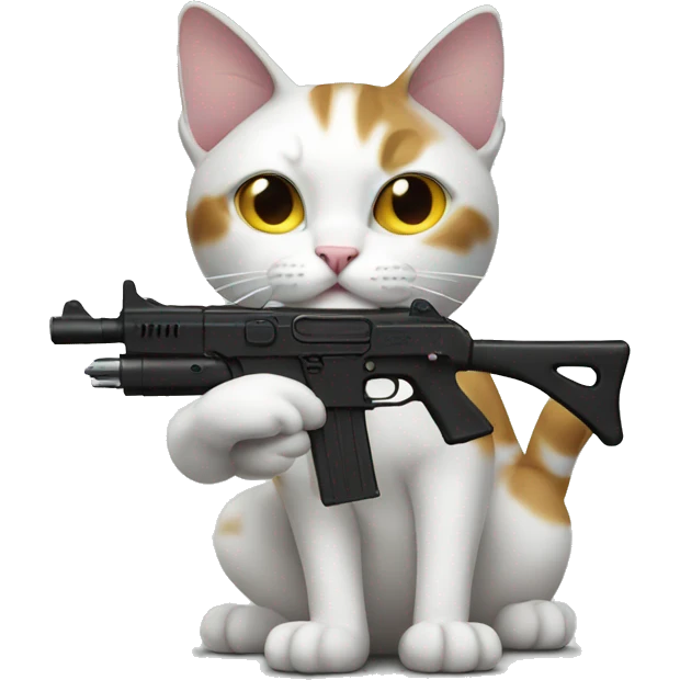 Cat with a gun emoji