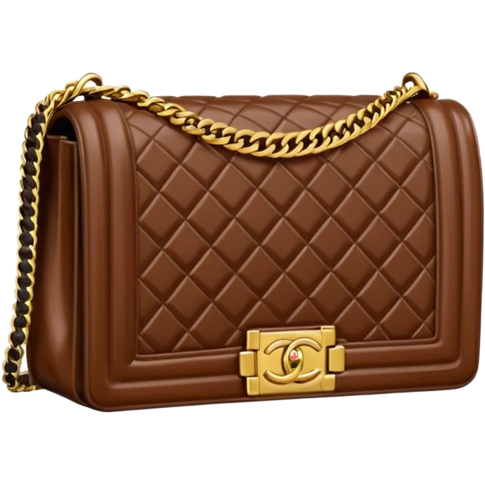 chanel le boy brown bag emoji