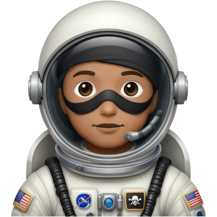 astronaut in space suit with black pirate eyepatch emoji