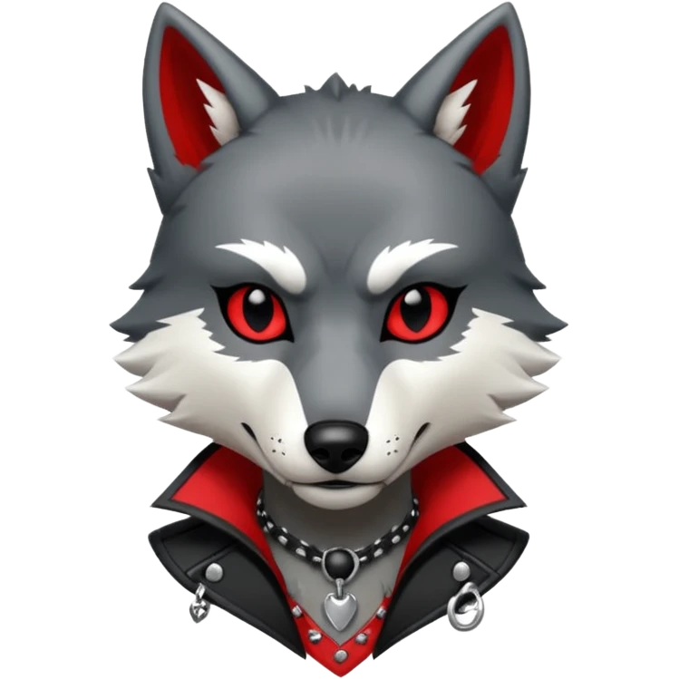 Anthropomorphic Anthro Furry punky gothic black white and red badass cool stylish handsome smexy Animal-furry-fursona emoji