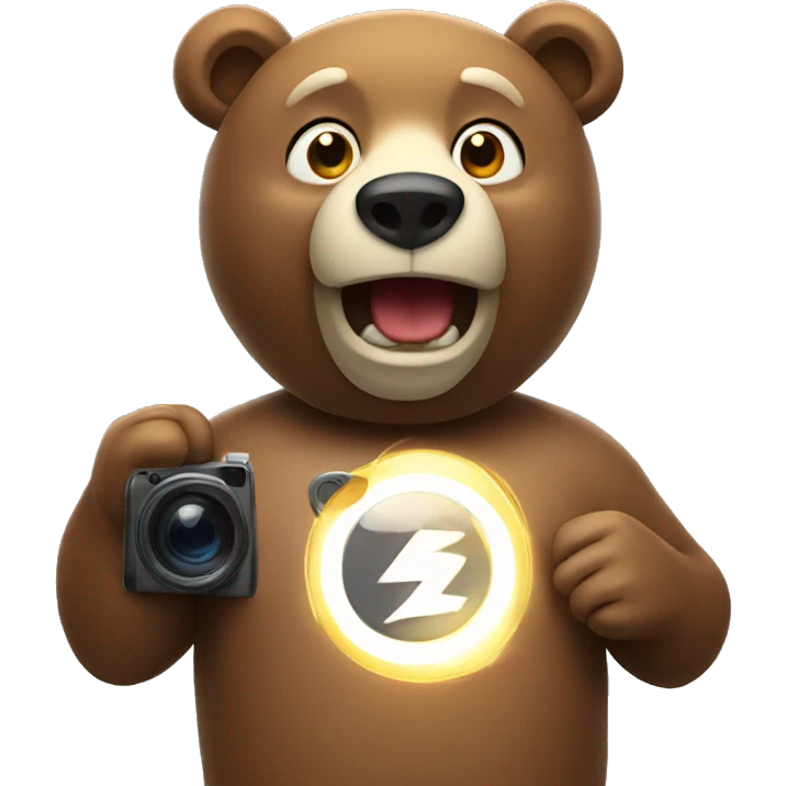 Bear taking flash photo  emoji