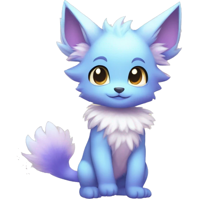 Anthro-Pastel-Gradient-Fantasy-Fur-Sona-Chibi-Shiny-Fakémon-Hybrid full body emoji