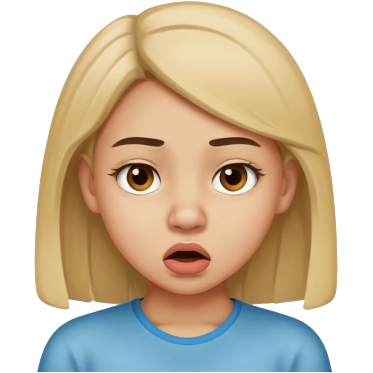 Create an emoticon. It needs to be a girl's face. She is blocking her nose to avoid the bad smell. emoji