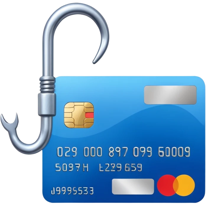 phishing, fishing hook holding a credit card emoji