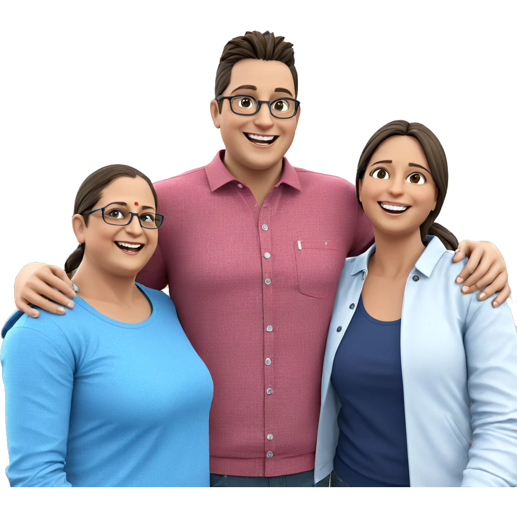 smiling girl with boys outdoors emoji