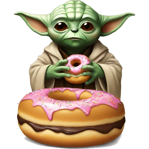 yoda with donut emoji