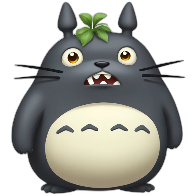 Angry dark Totoro emoji