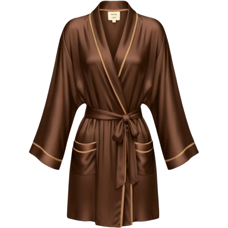 espresso colored silk short womens robe emoji