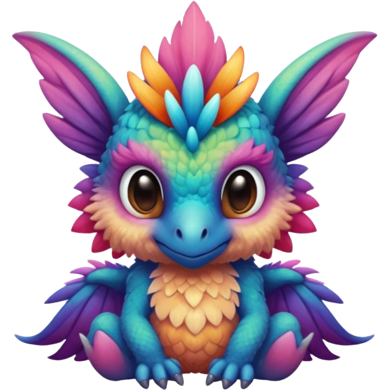 P moe meow meow cute randomly colored tropical gradients-colored fuzzy realistic Randomly-faerie-drake exotic Fakémon-creature emoji