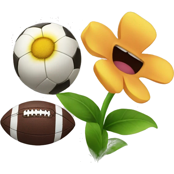 Flower and football emoji